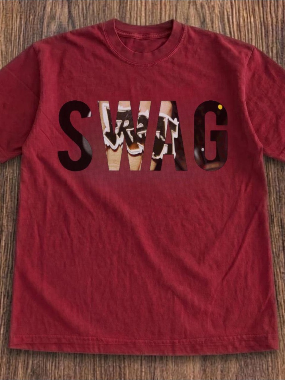 Gildan Red 'SWAG' Graphic Short Sleeve Tee